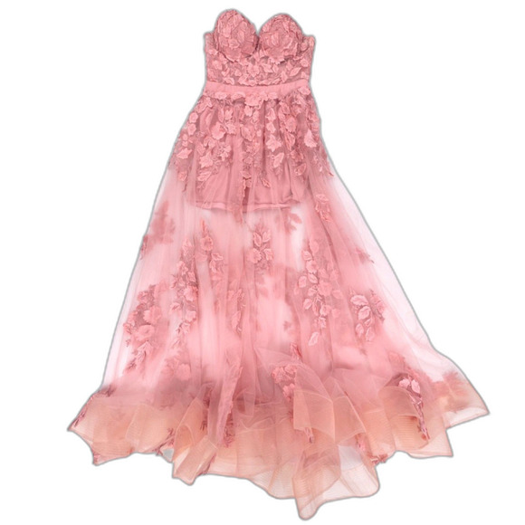 Jovani Dresses & Skirts - JOVANI 02845 Floral Applique Embellished Corset Gown Pink Romantic Pageant HOCO